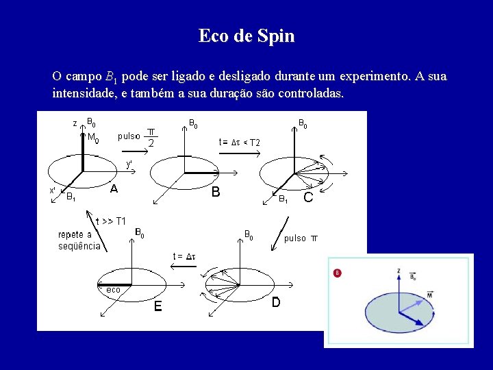Eco de Spin O campo B 1 pode ser ligado e desligado durante um