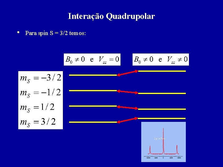 Interação Quadrupolar • Para spin S = 3/2 temos: 