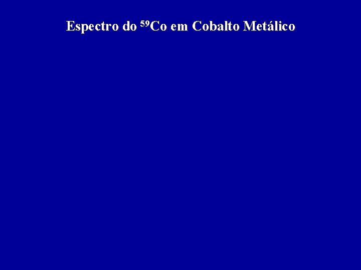 Espectro do 59 Co em Cobalto Metálico 