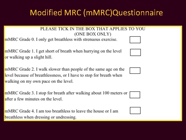 Modified MRC (m. MRC)Questionnaire 