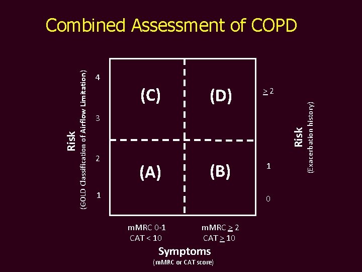(C) (D) >2 (A) (B) 1 Risk 3 (Exacerbation history) 4 Risk (GOLD Classification