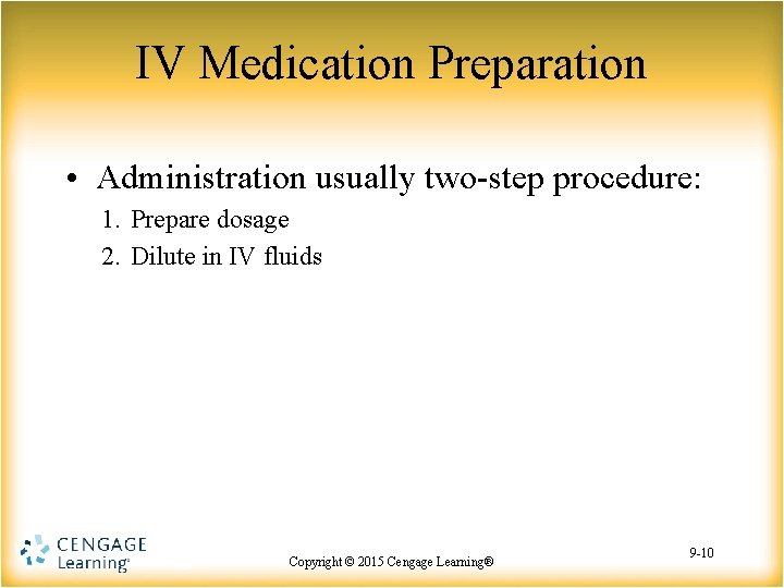 Chapter 9 Parenteral Medication Labels and Dosage Calculation