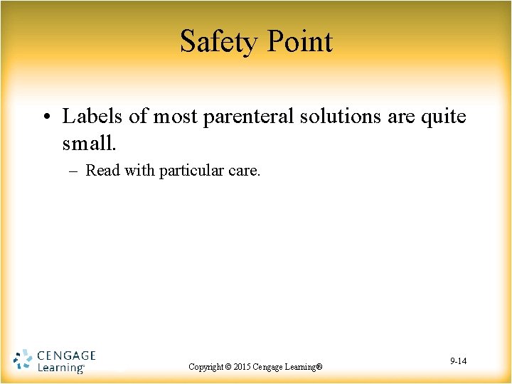 Chapter 9 Parenteral Medication Labels and Dosage Calculation