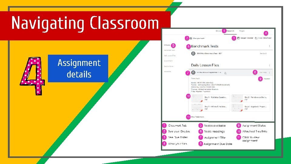 Navigating Classroom Assignment details 