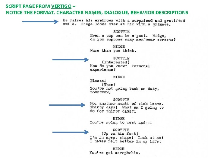 SCRIPT PAGE FROM VERTIGO – NOTICE THE FORMAT, CHARACTER NAMES, DIALOGUE, BEHAVIOR DESCRIPTIONS 