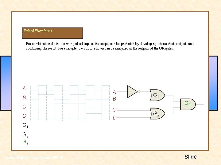 Pulsed Waveforms For combinational circuits with pulsed inputs, the output can be predicted by Pulsed Waveforms For combinational circuits with pulsed inputs, the output can be predicted by
