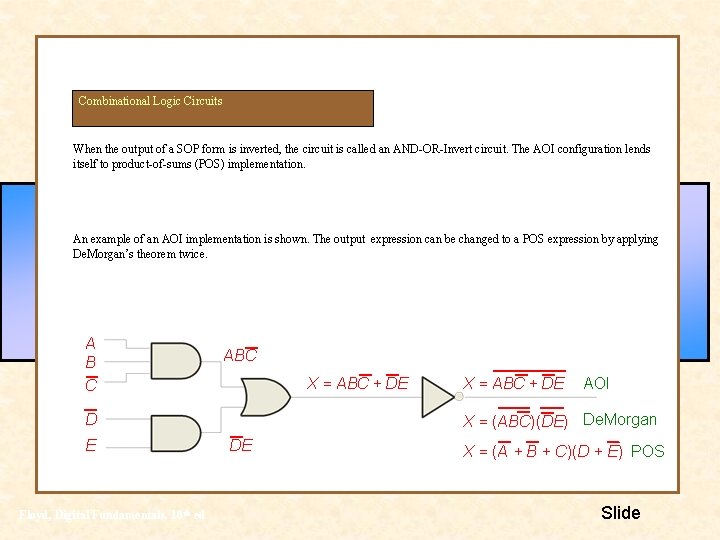 Combinational Logic Circuits When the output of a SOP form is inverted, the circuit Combinational Logic Circuits When the output of a SOP form is inverted, the circuit
