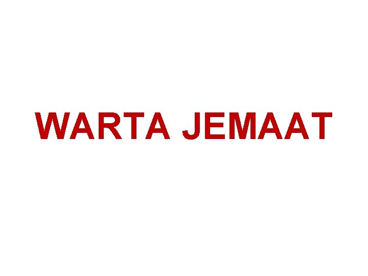 WARTA JEMAAT 