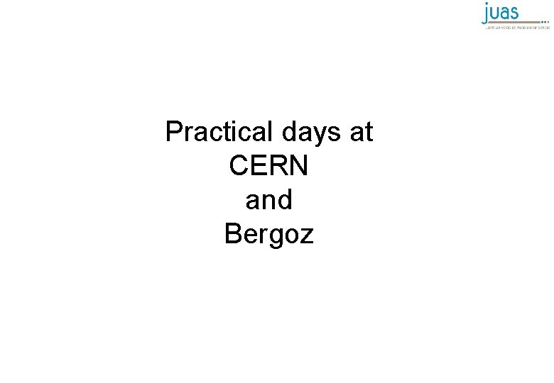 Practical days at CERN and Bergoz 