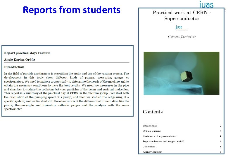 Reports from students 