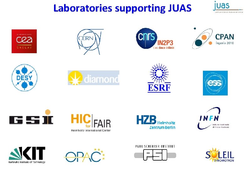 Laboratories supporting JUAS 