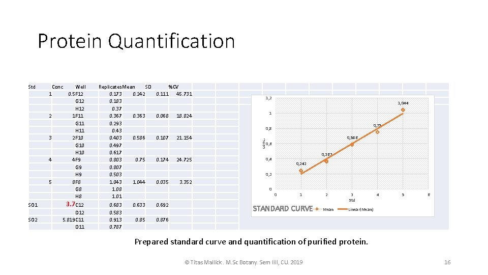 Protein Quantification Conc 1 2 3 4 5 Well 0. 5 F 12 G