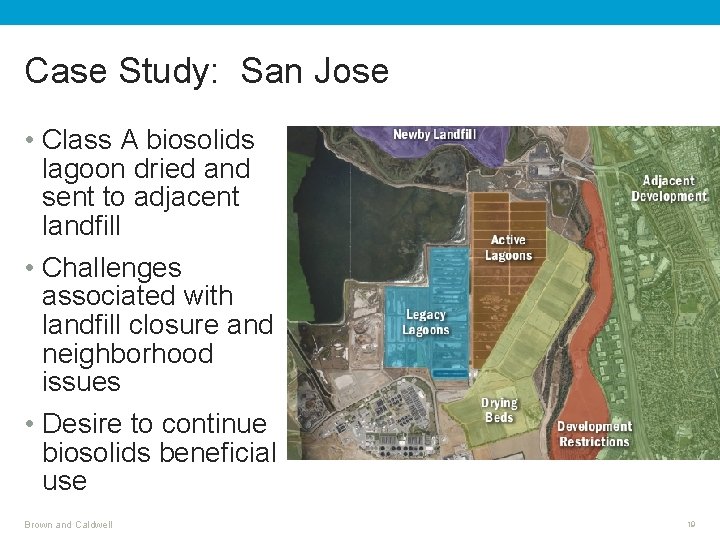 Case Study: San Jose • Class A biosolids lagoon dried and sent to adjacent