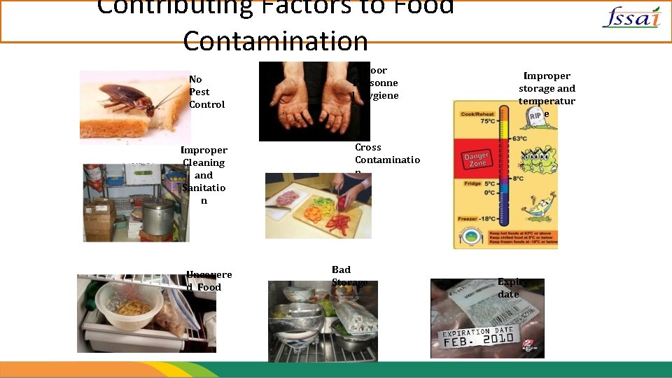 Contributing Factors to Food Contamination No Pest Control Improper Cleaning and Sanitatio n Uncovere