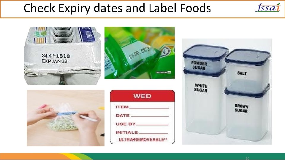 Check Expiry dates and Label Foods 50 