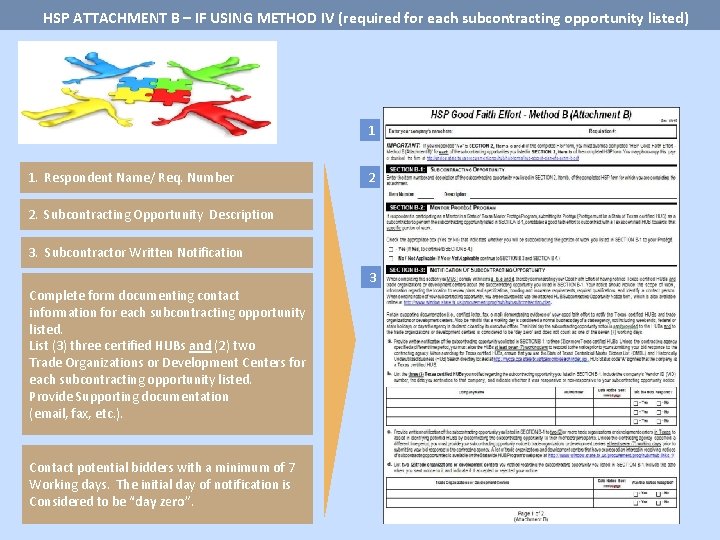 HSP ATTACHMENT B – IF USING METHOD IV (required for each subcontracting opportunity listed)