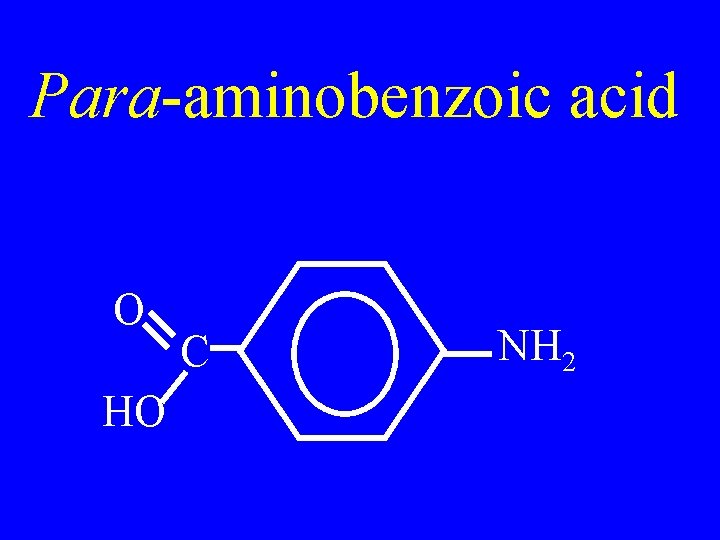 Para-aminobenzoic acid O HO C NH 2 