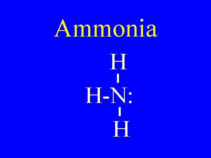 Ammonia H H-N: H 