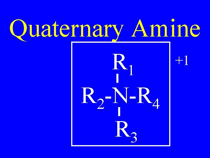 Quaternary Amine R 1 R 2 -N-R 4 R 3 +1 