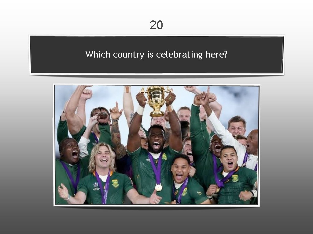 20 Which country is celebrating here? 