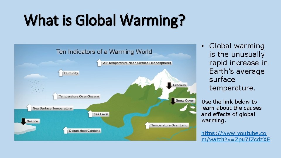 What is Global Warming? • Global warming is the unusually rapid increase in Earth’s