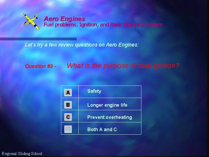 Aero Engines Fuel problems, Ignition, and Basic Electrical System Let's try a few review