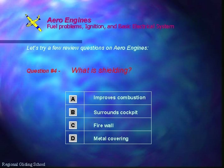 Aero Engines Fuel problems, Ignition, and Basic Electrical System Let's try a few review