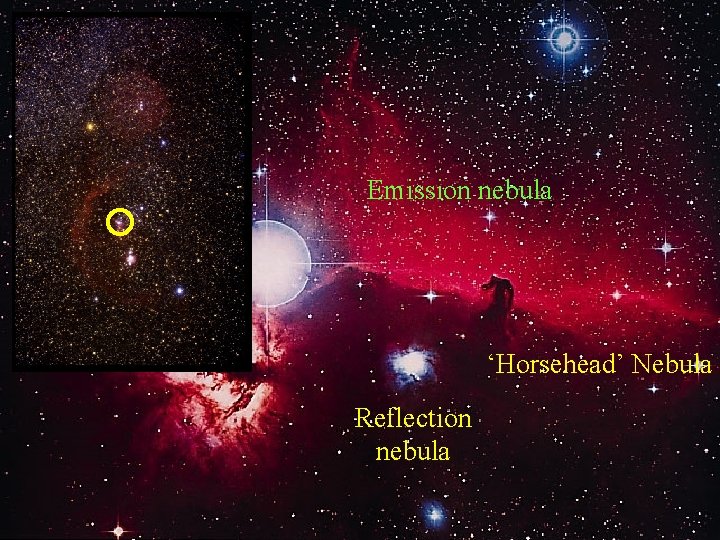 Emission nebula ‘Horsehead’ Nebula Reflection nebula 
