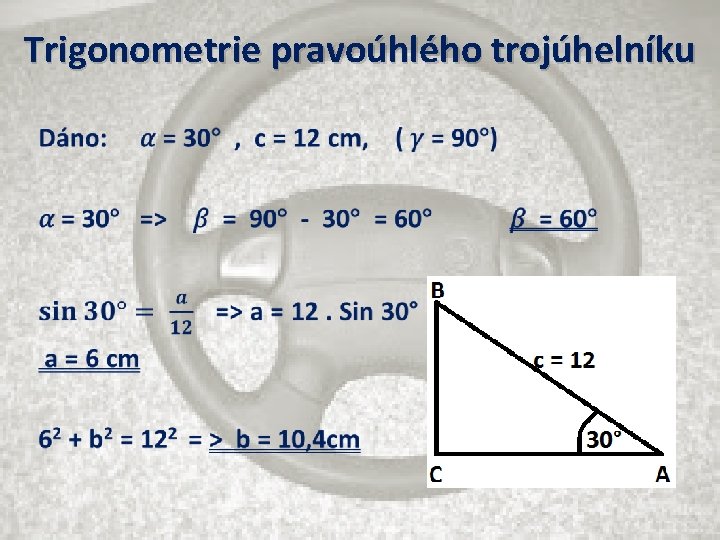 Trigonometrie pravoúhlého trojúhelníku • 