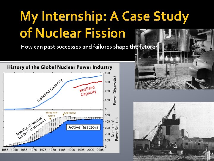 My Internship: A Case Study of Nuclear Fission How can past successes and failures
