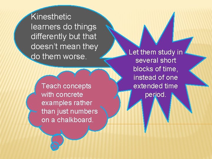 Kinesthetic learners do things differently but that doesn’t mean they do them worse. Teach