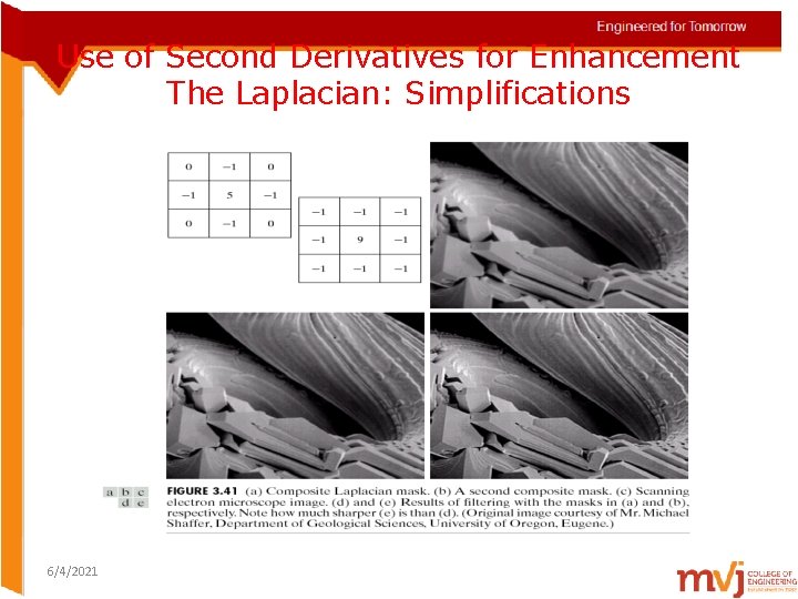 Use of Second Derivatives for Enhancement The Laplacian: Simplifications 6/4/2021 