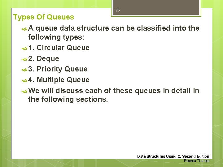 25 Types Of Queues A queue data structure can be classified into the following