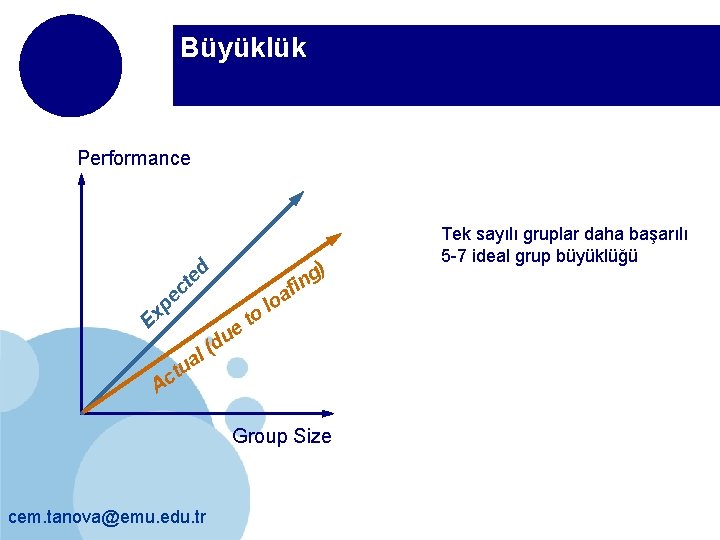 Büyüklük Ex pe ct ed Performance al u t o t ue d (