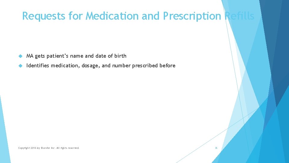 Requests for Medication and Prescription Refills MA gets patient’s name and date of birth