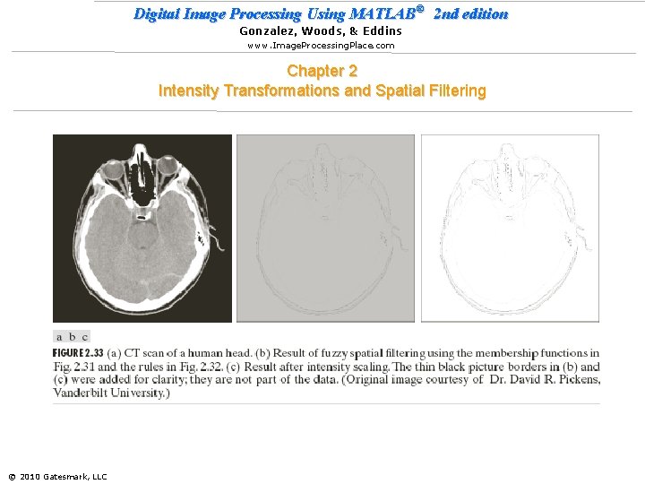 Digital Image Processing Using MATLAB® 2 nd edition Gonzalez, Woods, & Eddins www. Image.