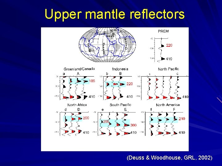 Upper mantle reflectors (Deuss & Woodhouse, GRL, 2002) 