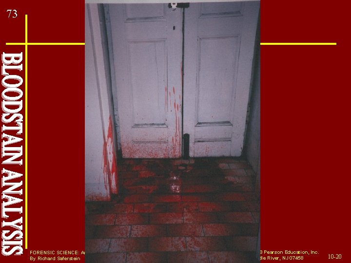 73 Trapped! FORENSIC SCIENCE: An Introduction, 2 nd ed. By Richard Saferstein © 2011,