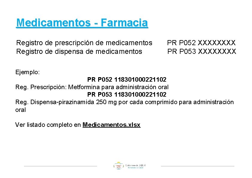 Medicamentos - Farmacia Registro de prescripción de medicamentos Registro de dispensa de medicamentos PR