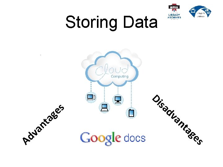Storing Data s e g A a t n a dv Di sa dv