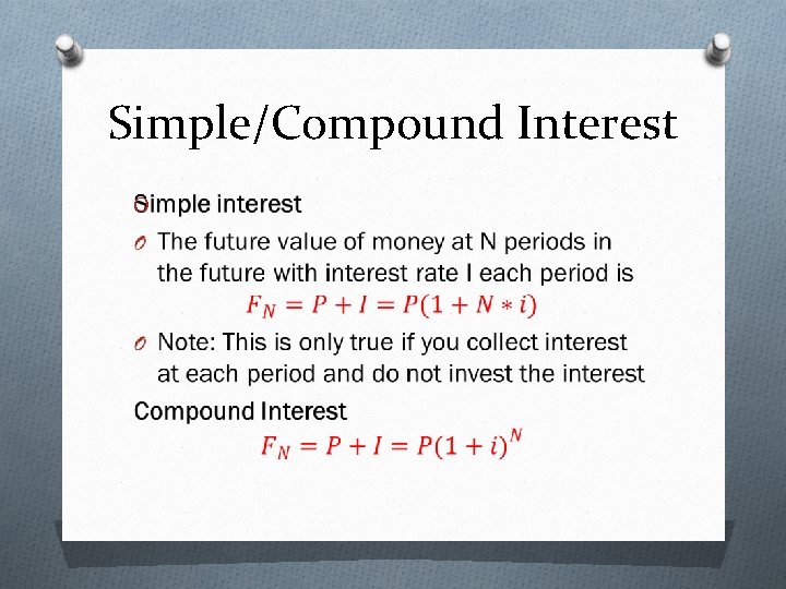 Simple/Compound Interest O 