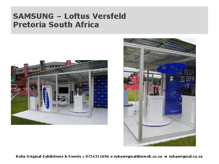 SAMSUNG – Loftus Versfeld Pretoria South Africa Ruby Original Exhibitions & Events c 0724311696