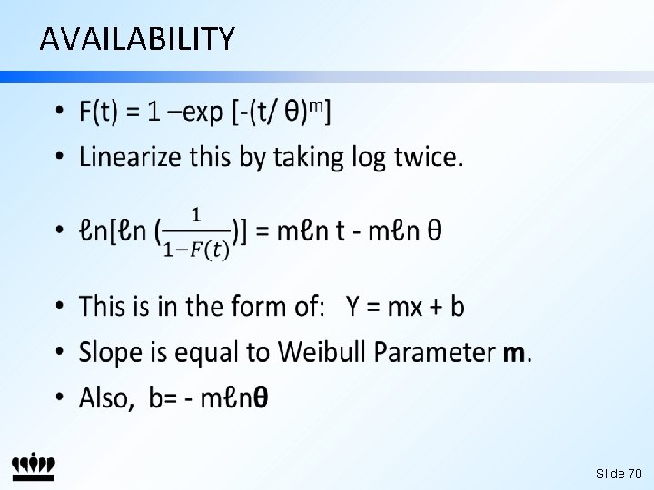 AVAILABILITY • Slide 70 