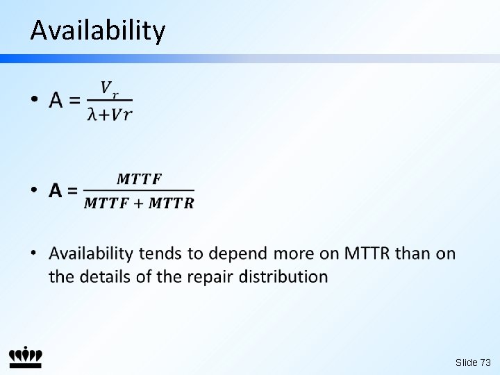 Availability • Slide 73 