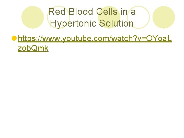 Red Blood Cells in a Hypertonic Solution l https: //www. youtube. com/watch? v=OYoa. L