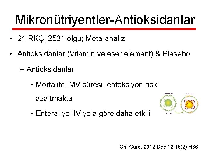 Mikronütriyentler-Antioksidanlar • 21 RKÇ; 2531 olgu; Meta-analiz • Antioksidanlar (Vitamin ve eser element) &