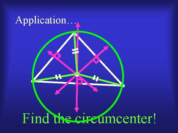 Application… Find the circumcenter! 