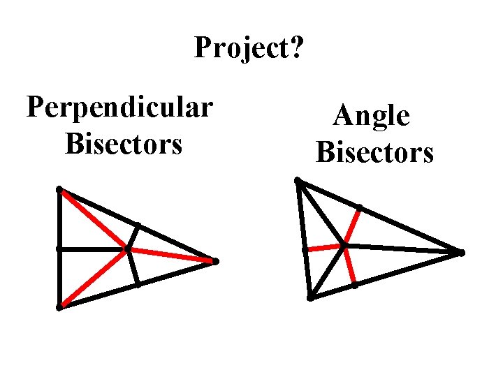 Project? Perpendicular Bisectors Angle Bisectors 