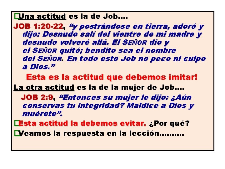 LA ESPOSA DE JOB Una Actitud Para Evitar