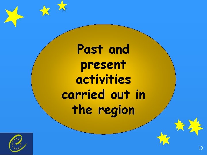 Past and present activities carried out in the region 13 